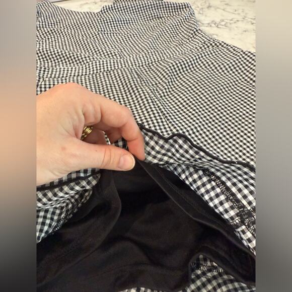 Black and White Gingham Cotton Ruffle Frill Feminine Romper- M - Picture 10 of 12
